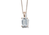 Emerald Diamond Pendant in Rose Gold